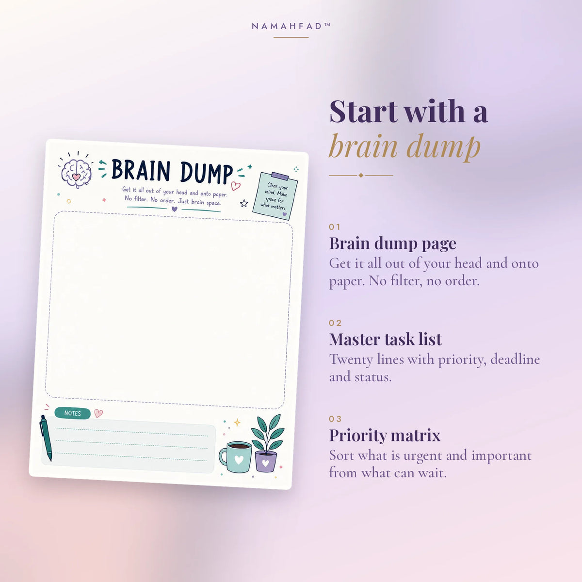 ADHD Productivity Planner: Printable Daily, Weekly & Focus Tracker Pages (28 Pages)