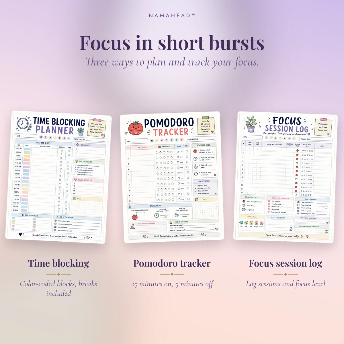 ADHD Productivity Planner: Printable Daily, Weekly & Focus Tracker Pages (28 Pages)