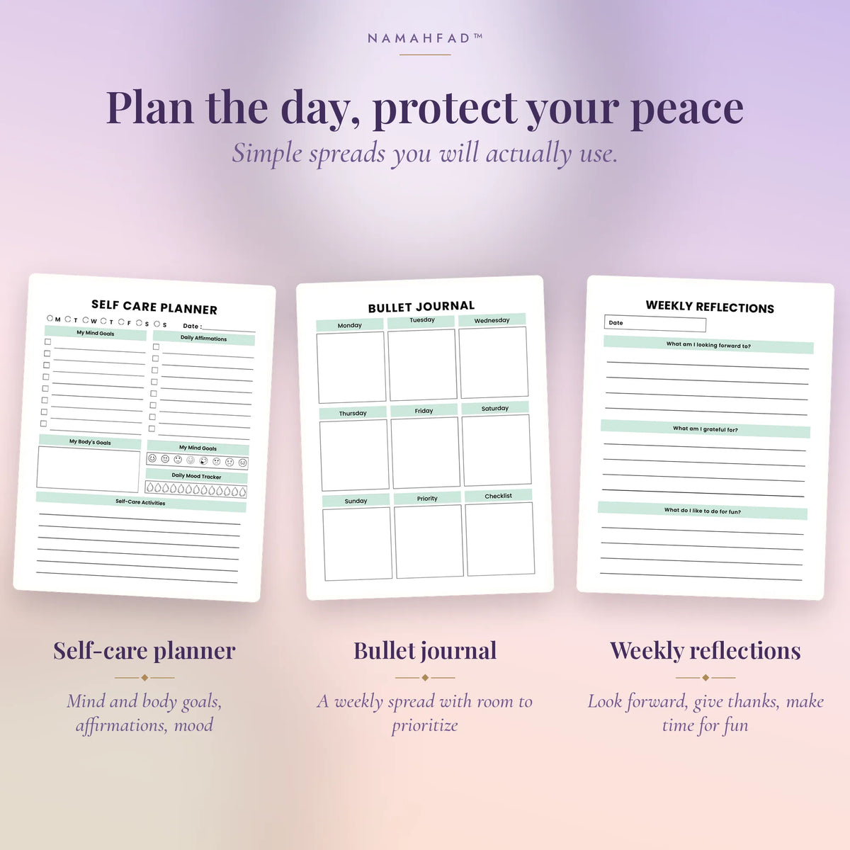 Mindful Moment Daily Journal: Printable Gratitude Journal & Self-Care Planner (26 Pages)