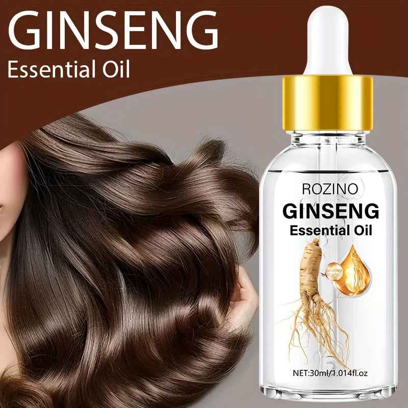 30ml Ginseng Hair Oil, Enriched with Ginseng Extract – 10-Second Hair & Scalp Care for All Hair Types, Tames Frizz, Strengthens Roots, Instantly Hydrates Dry Split Ends, Lasts Up to Half a Month per Use, Smooth & Strong Hai