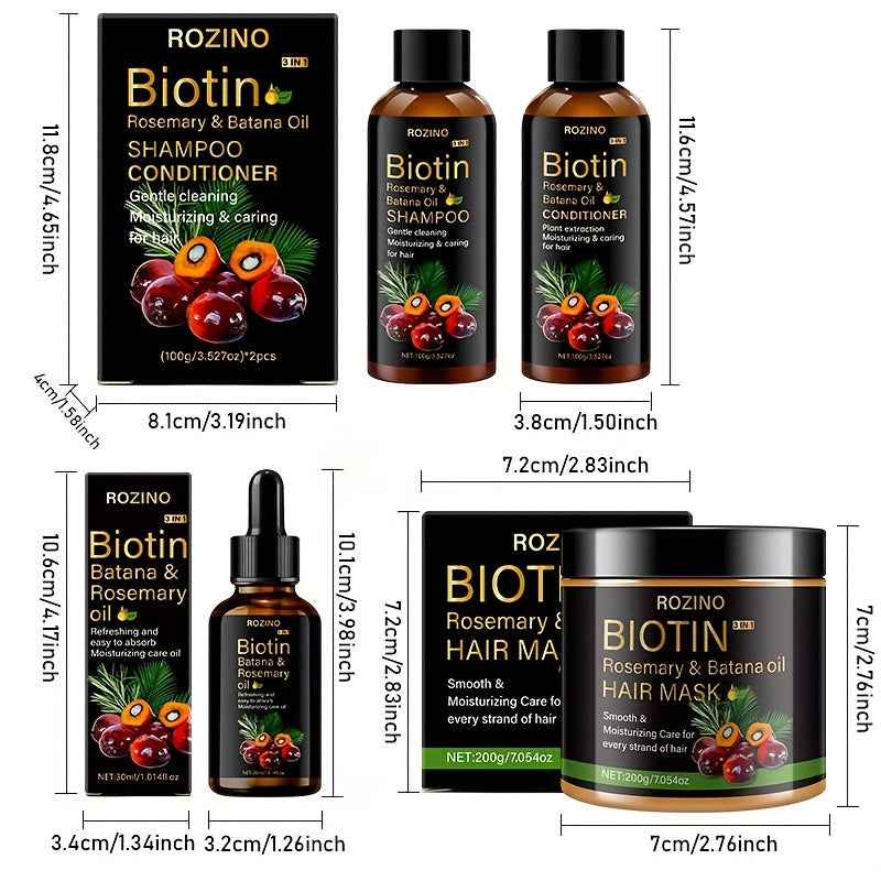 [Essential Oil Hair Mask Set] 4pcs Shampoo, Conditioner, Essential Oil Hair Mask Set | Deep Cleansing & Care, Moisturizing & Nourishing, Long-Lasting Fragrance, Hydration, Smooth Hair, Oil Controlled & Fluffy, All Hair Types