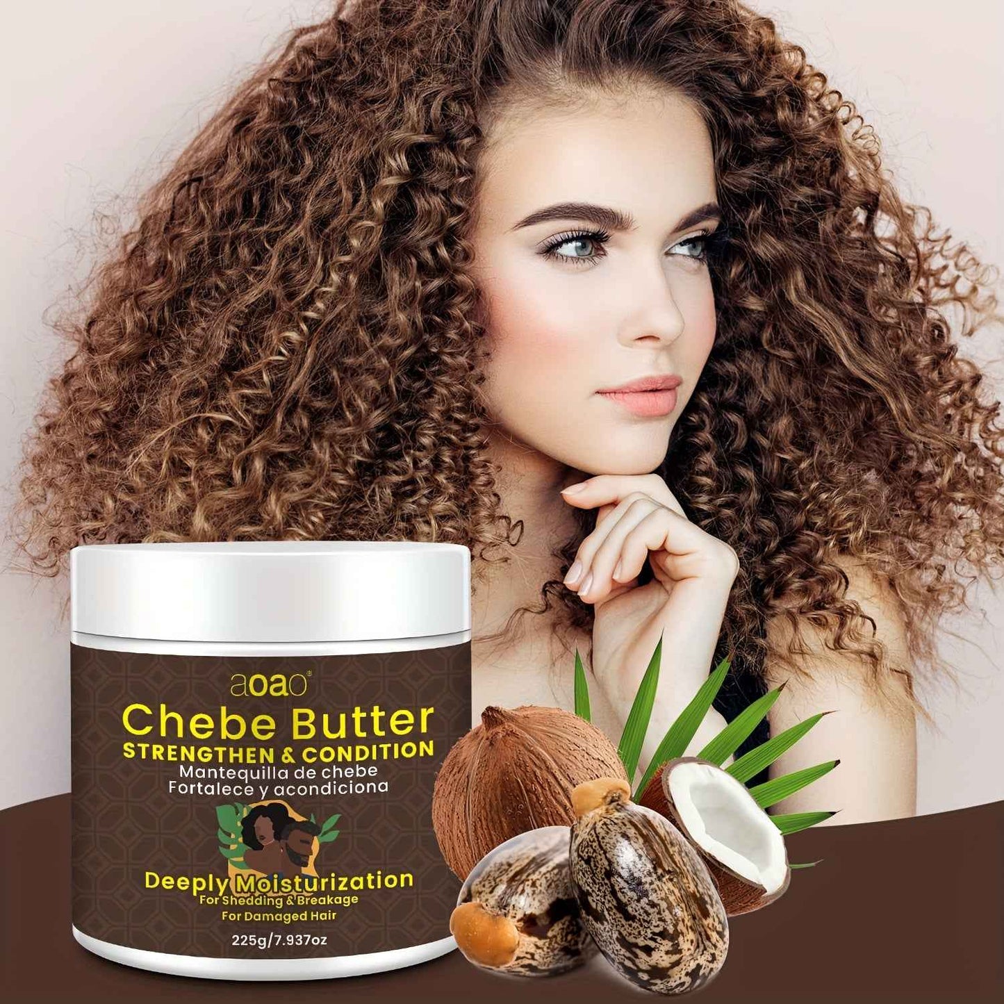 Moisturizing Chebe Cream with Natural Ingredients, Featuring Keratin, Jojoba Seed Oil, And Castor Oil, Designed to Deeply Nourish And Protect Damaged Hair