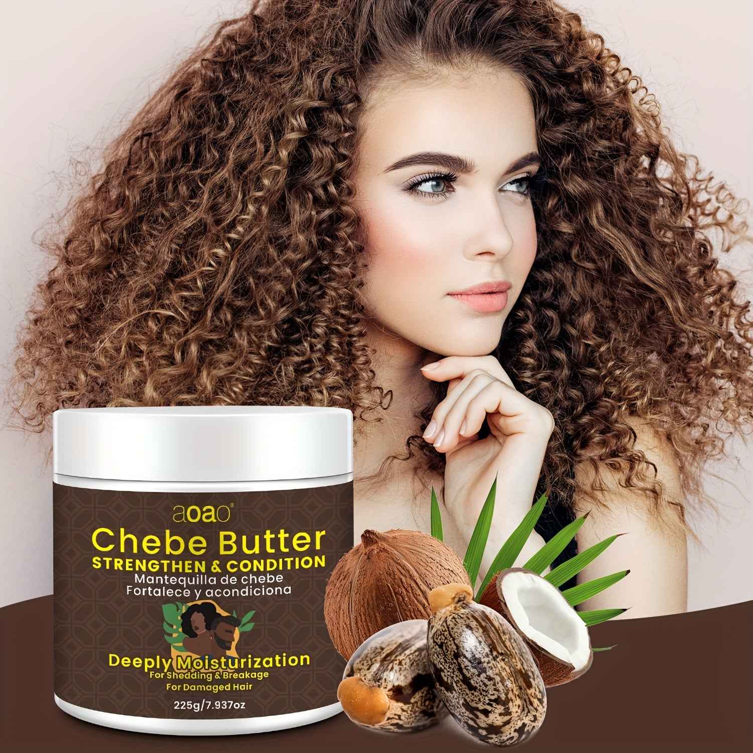 Moisturizing Chebe Cream with Natural Ingredients, Featuring Keratin, Jojoba Seed Oil, And Castor Oil, Designed to Deeply Nourish And Protect Damaged Hair