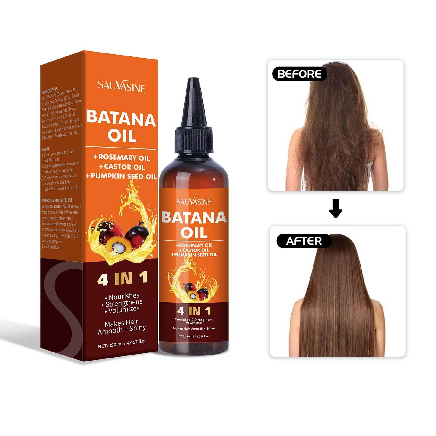 120ml Batana Oil – Moisturizing, Repairing & Anti-Hair Loss Strengthening Hair Oil