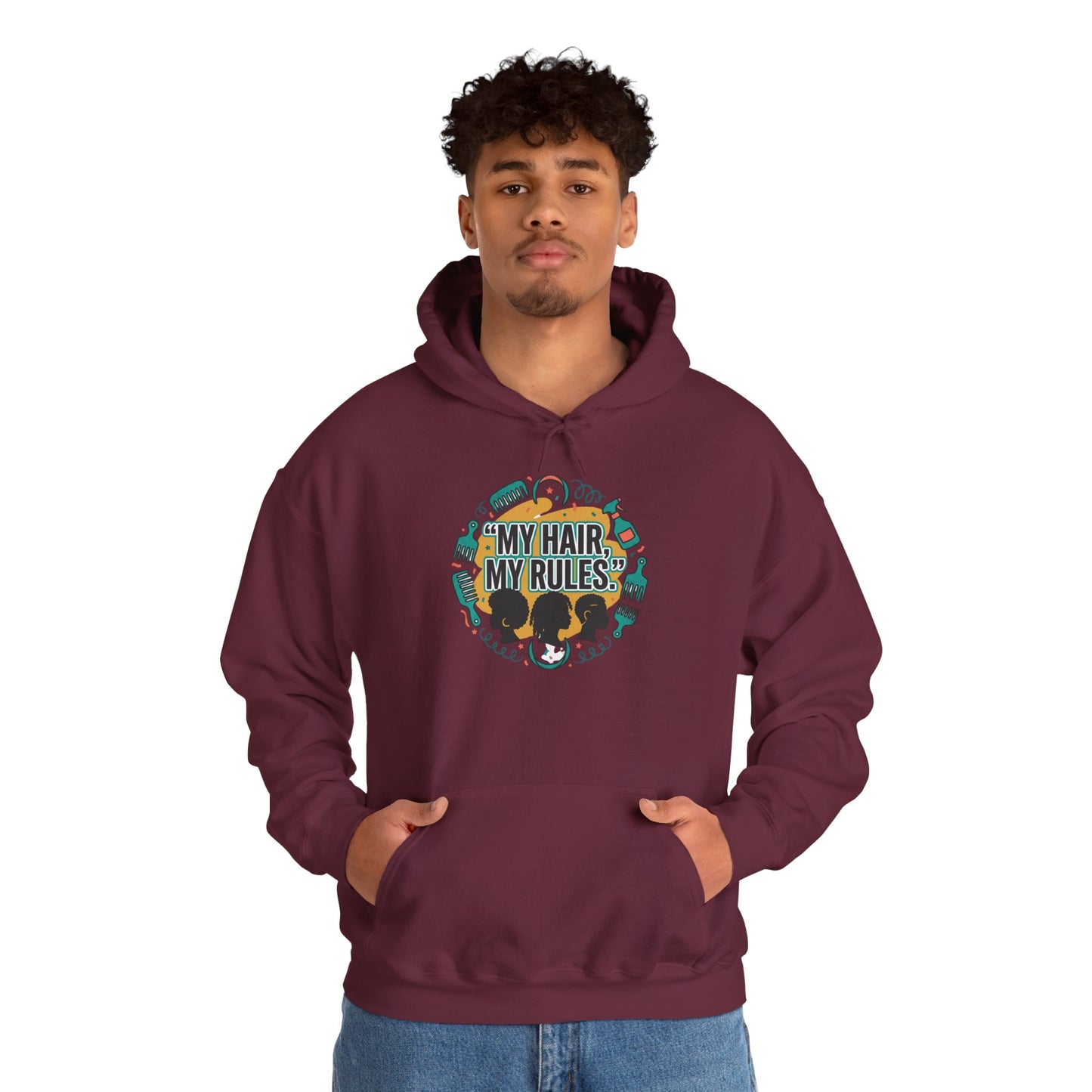 Hoodie — "My Hair, My Rules" Natural Hair Pride Graphic Hoodie
