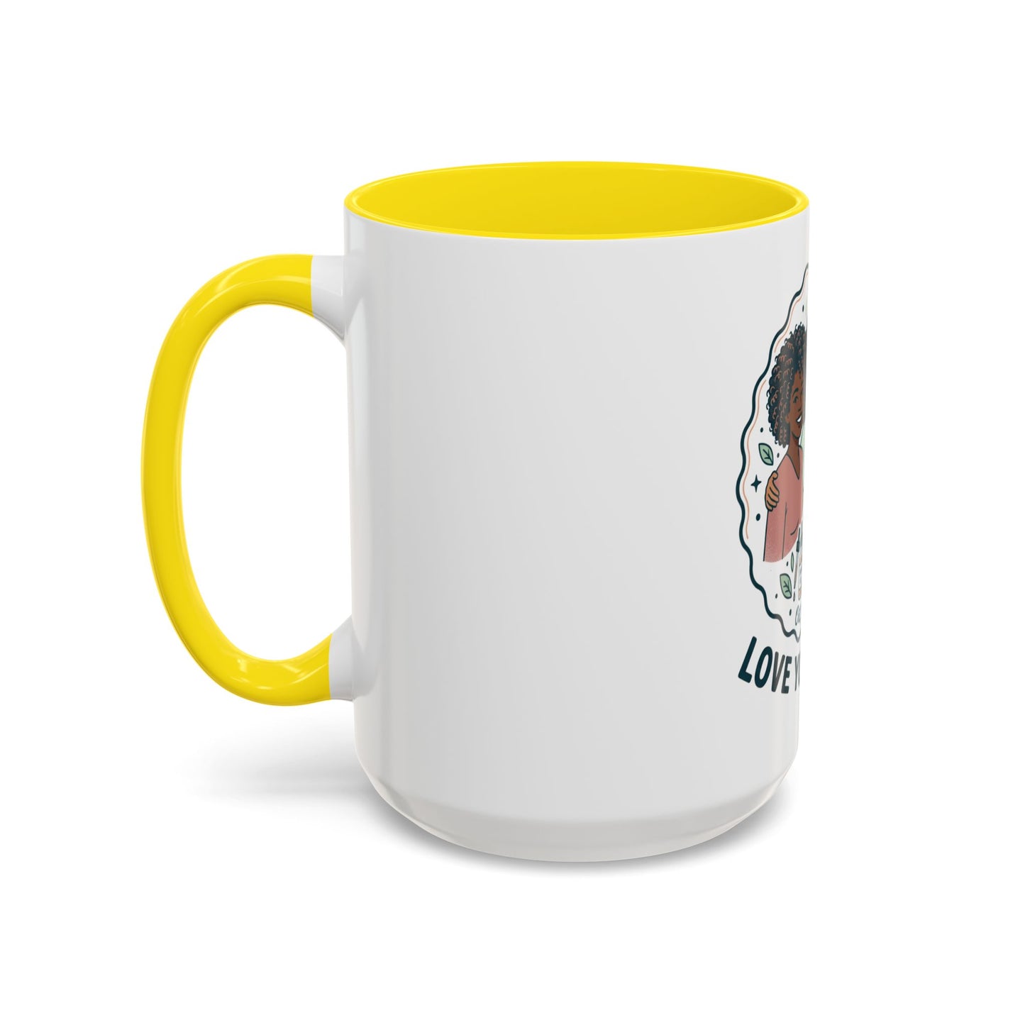 Love Your Roots Coffee Mug — Women’s Natural Hair Care Illustration (11/15oz)