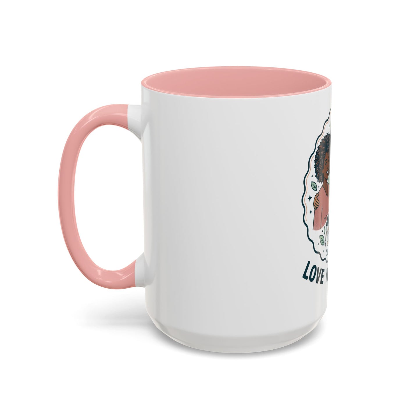 Love Your Roots Coffee Mug — Women’s Natural Hair Care Illustration (11/15oz)
