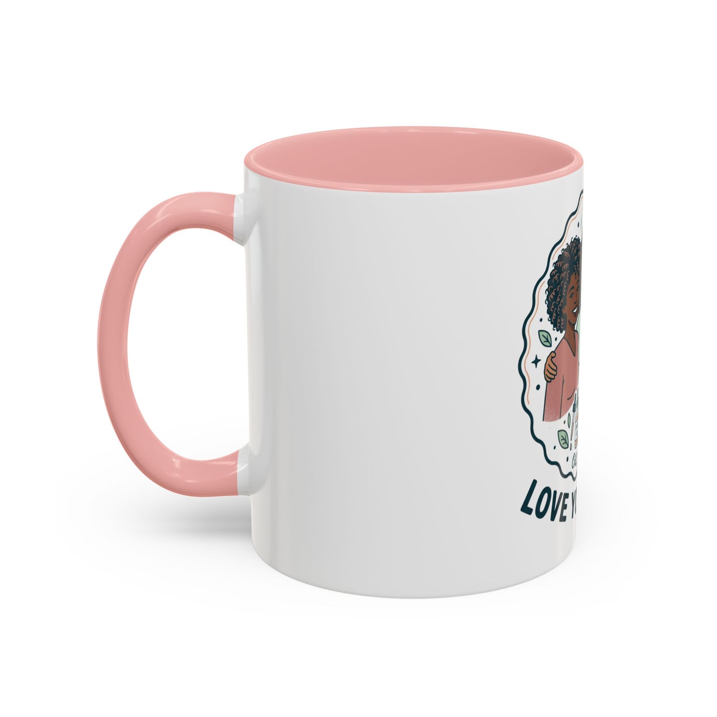 Love Your Roots Coffee Mug — Women’s Natural Hair Care Illustration (11/15oz)