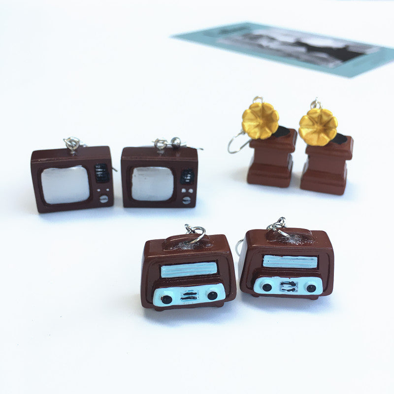 Women Earring Made Cute Girls Eardrop Funny Gift Sweet Handmade Cartoons Mini Fruit Drink Ham Sausage Toothpaste Shampoo