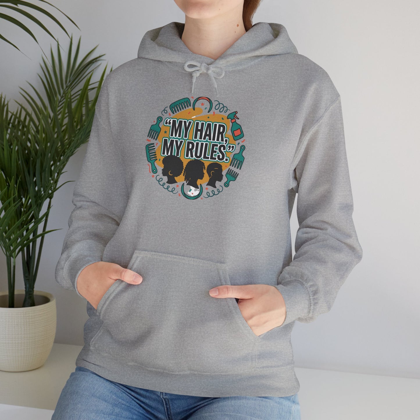 Hoodie — "My Hair, My Rules" Natural Hair Pride Graphic Hoodie