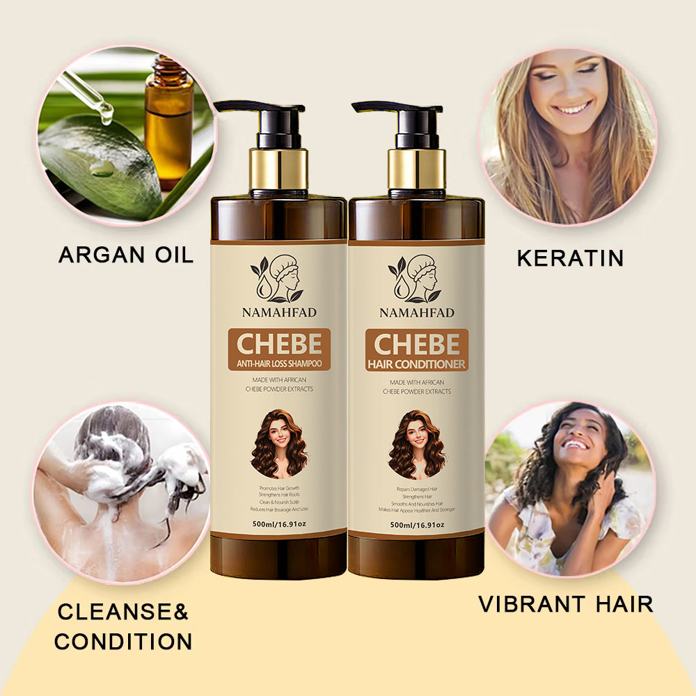 Namahfad Chebe Hair Growth Full Set – Shampoo, Conditioner, Hair Mask & Growth Oil + Namahfad Premium Bonnet)