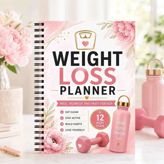 Weight Loss Planner, Meal Workout and Habit Tracker, 12 Week Plan Journal for Women, Fitness Lifestyle Tracker