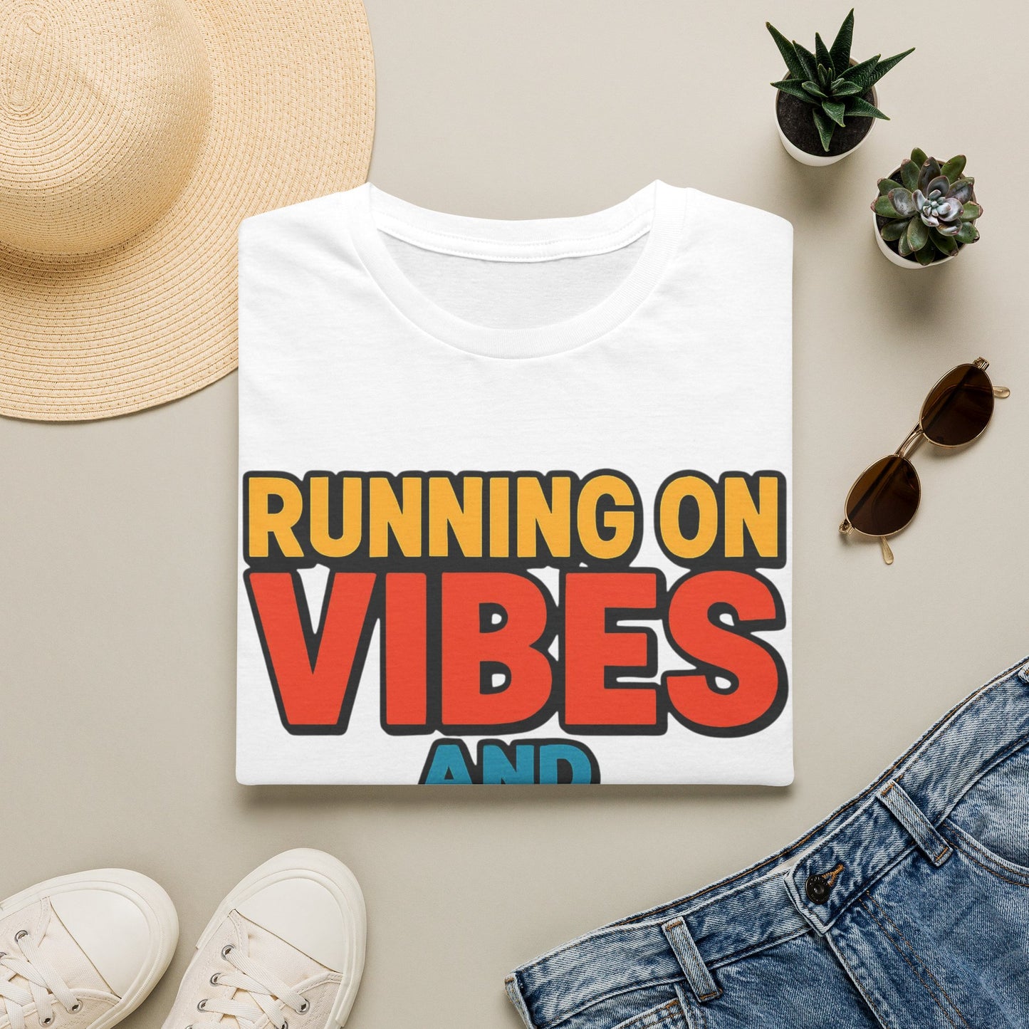 T-Shirt — "Running on Vibes and Overdue Tasks" Retro Graphic Tee