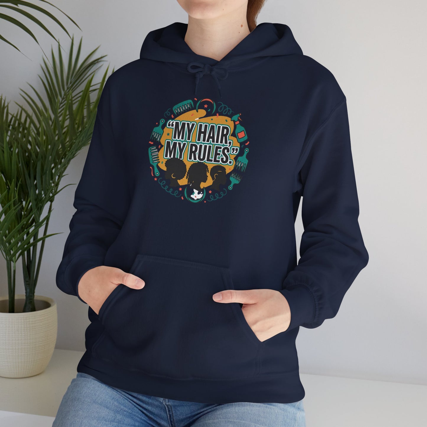 Hoodie — "My Hair, My Rules" Natural Hair Pride Graphic Hoodie