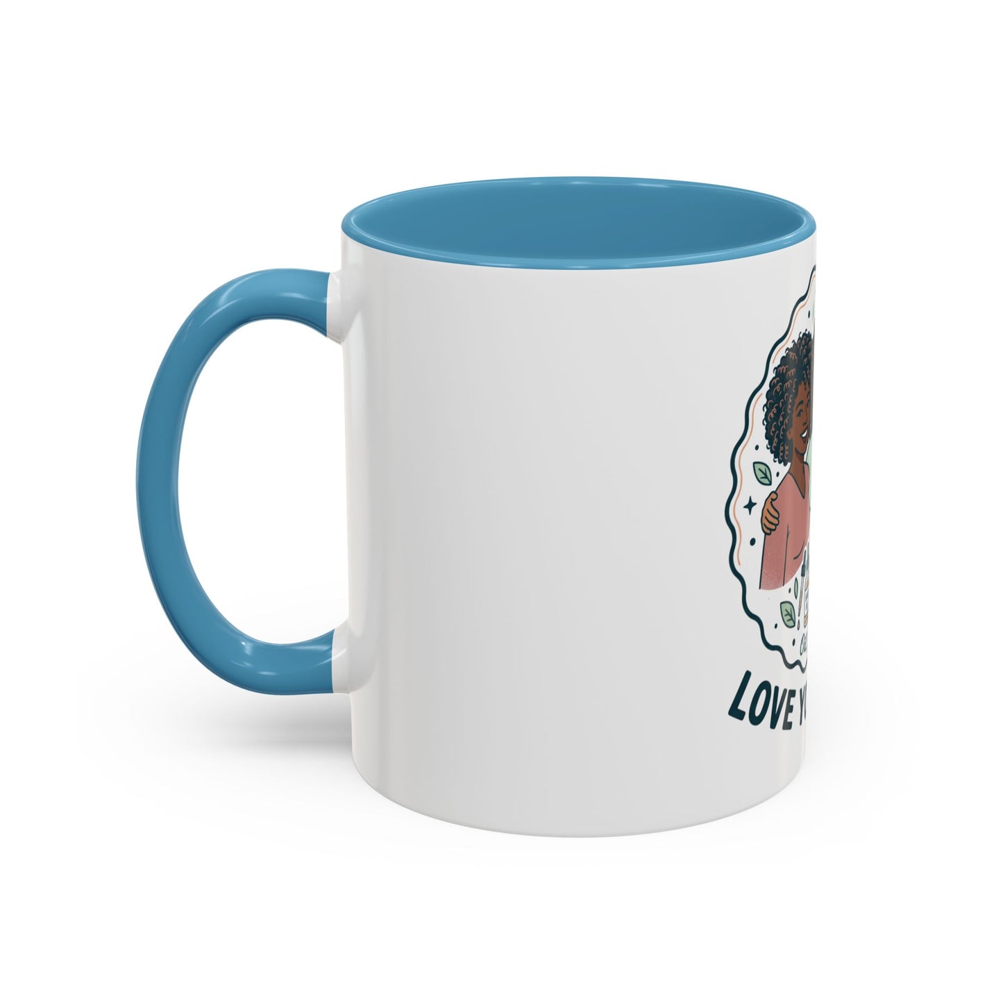 Love Your Roots Coffee Mug — Women’s Natural Hair Care Illustration (11/15oz)