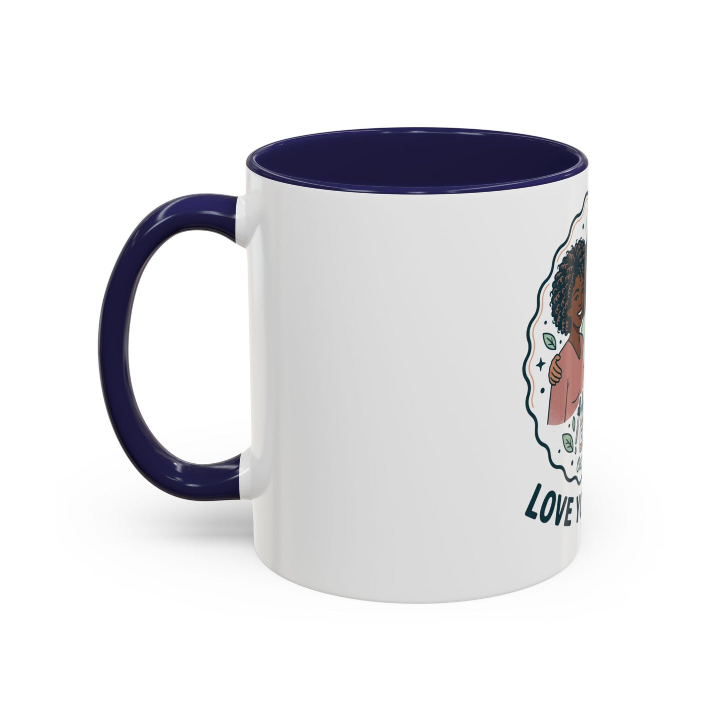 Love Your Roots Coffee Mug — Women’s Natural Hair Care Illustration (11/15oz)
