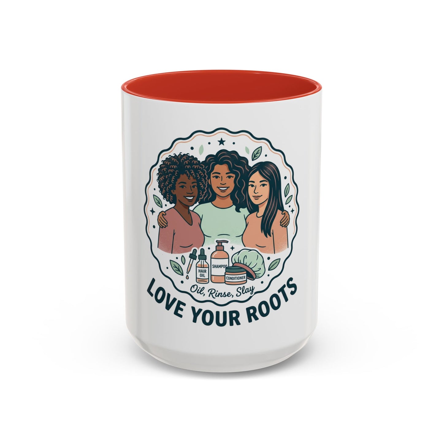 Love Your Roots Coffee Mug — Women’s Natural Hair Care Illustration (11/15oz)