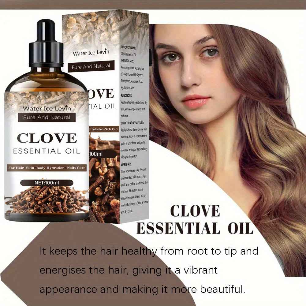 100Ml Clove Essential Oil Multi-Purpose Essential Oil for Face, Body And Hair - Plant Aromatic Essential Oil for Dry Skin, Scalp And Nails