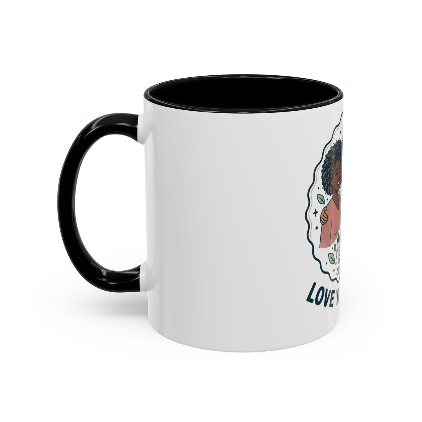 Love Your Roots Coffee Mug — Women’s Natural Hair Care Illustration (11/15oz)