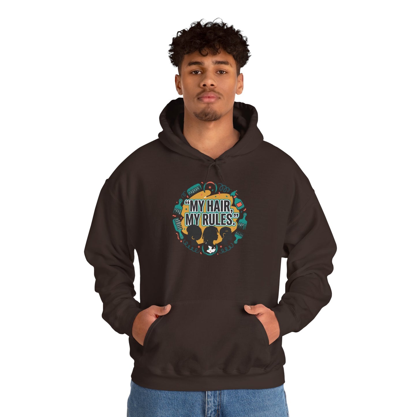Hoodie — "My Hair, My Rules" Natural Hair Pride Graphic Hoodie