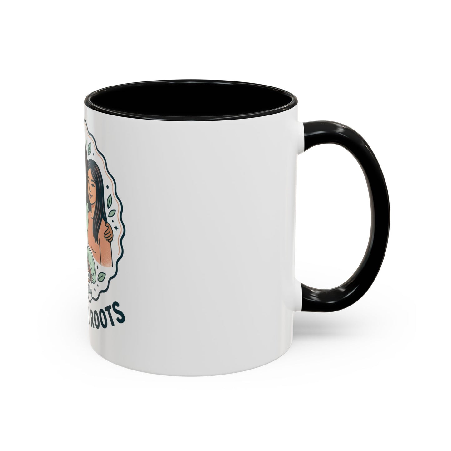 Love Your Roots Coffee Mug — Women’s Natural Hair Care Illustration (11/15oz)