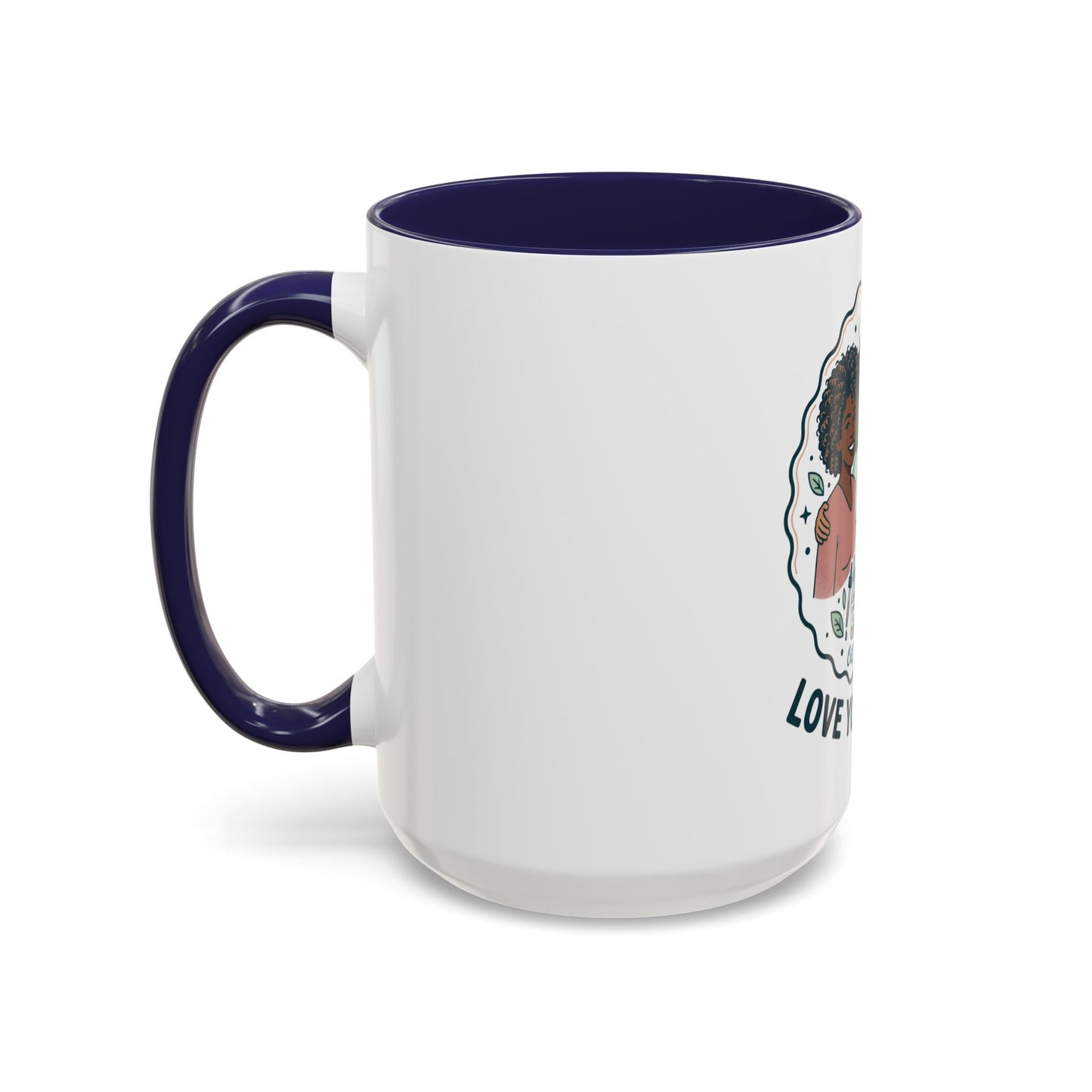 Love Your Roots Coffee Mug — Women’s Natural Hair Care Illustration (11/15oz)