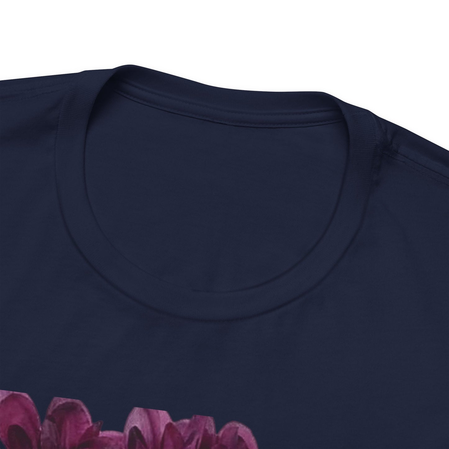 Floral Crown Fashion Tee — Glam Portrait Shirt with Purple Bloom Design