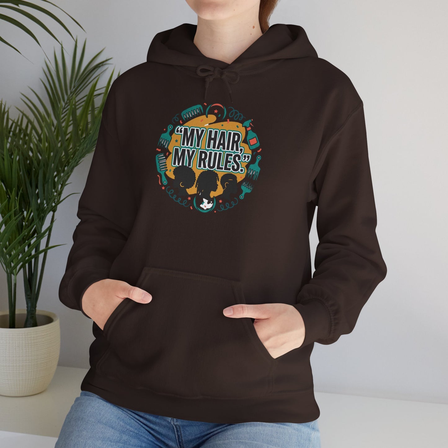 Hoodie — "My Hair, My Rules" Natural Hair Pride Graphic Hoodie
