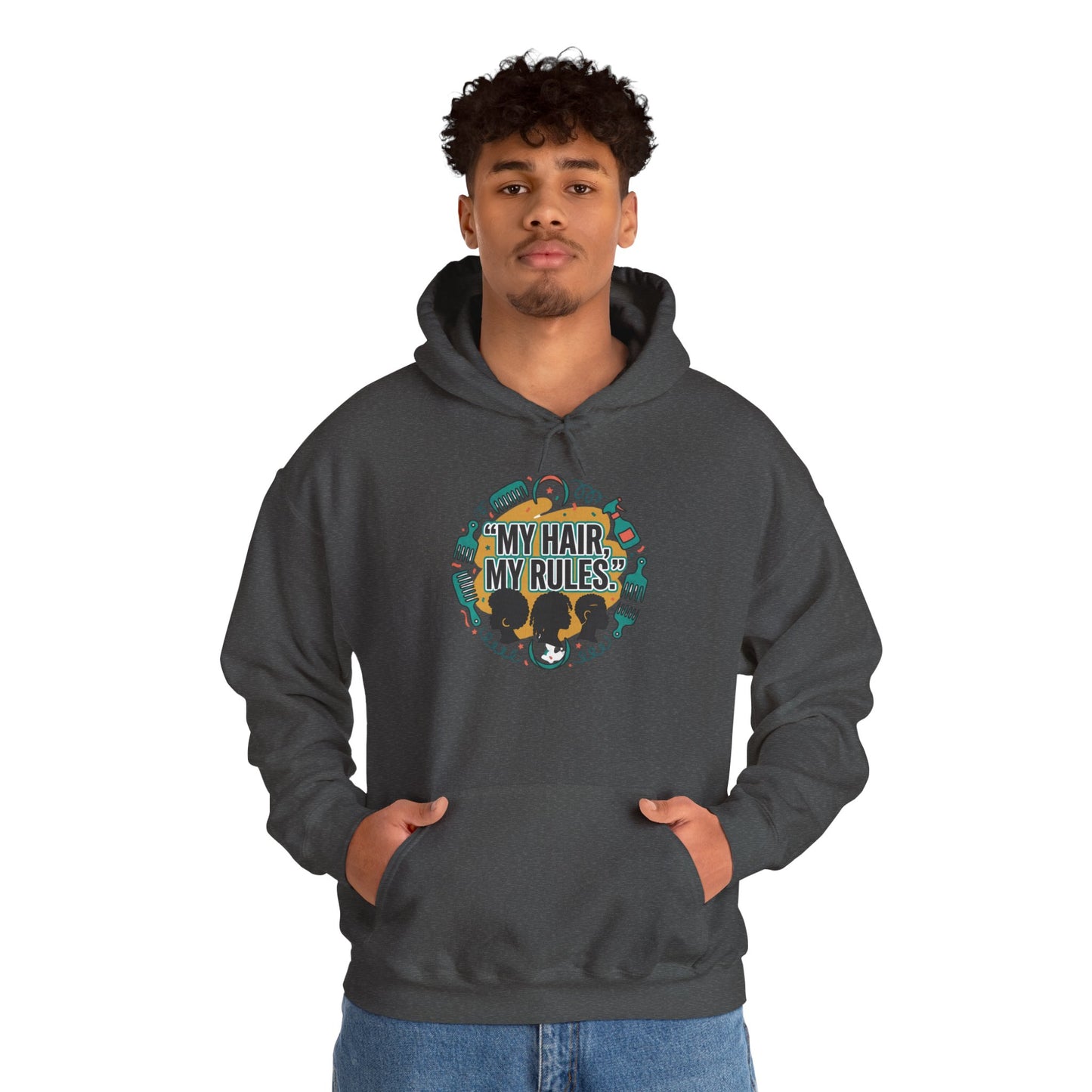 Hoodie — "My Hair, My Rules" Natural Hair Pride Graphic Hoodie