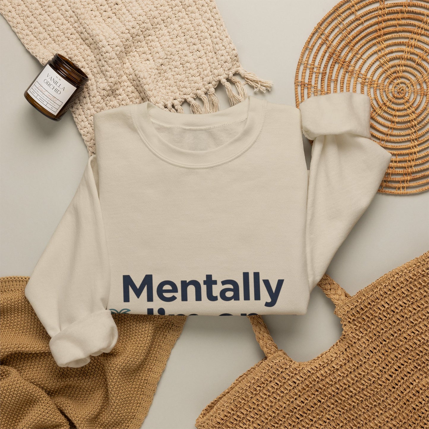 Vacation Vibes Sweatshirt — "Mentally I'm on Vacation" Cozy Crewneck