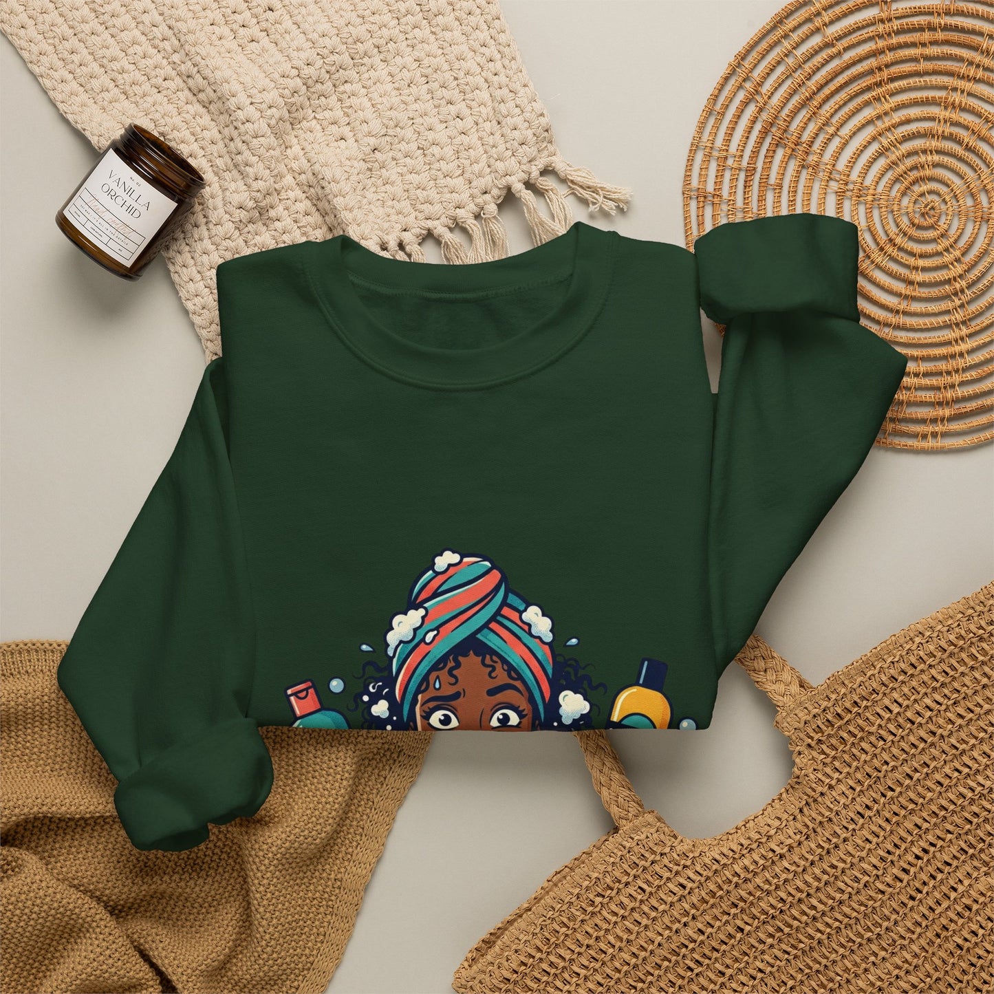 Wash Day Struggles Sweatshirt — Funny Natural Hair Care Crewneck