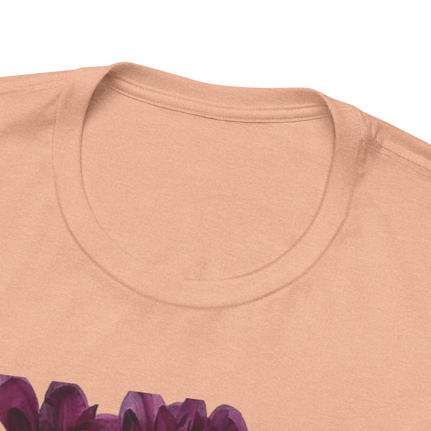 Floral Crown Fashion Tee — Glam Portrait Shirt with Purple Bloom Design