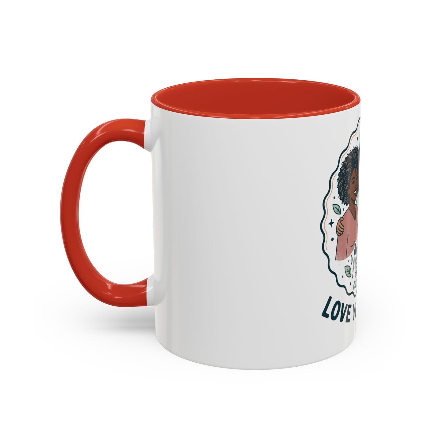 Love Your Roots Coffee Mug — Women’s Natural Hair Care Illustration (11/15oz)