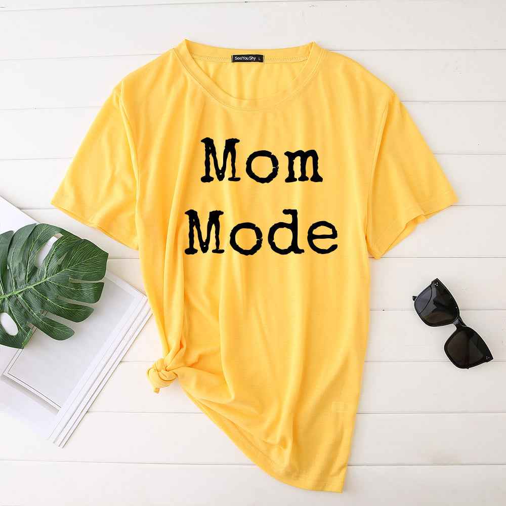 Mom Mode Top Women Kawaii Harajuku T-shirts Harajuku Aesthetic Clothes Women Short Sleeve Top Vintage Japanese Style Streetwear