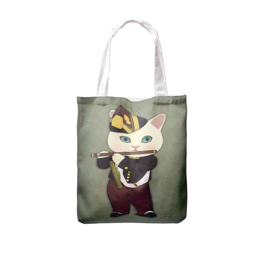 Creative Cute Cat Print Tote Canvas Bag Custom Logo One-shoulder Shopping Canvas Bag
