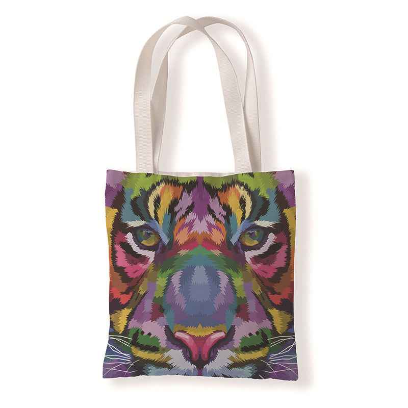 Colorful Animal Print Canvas Bag