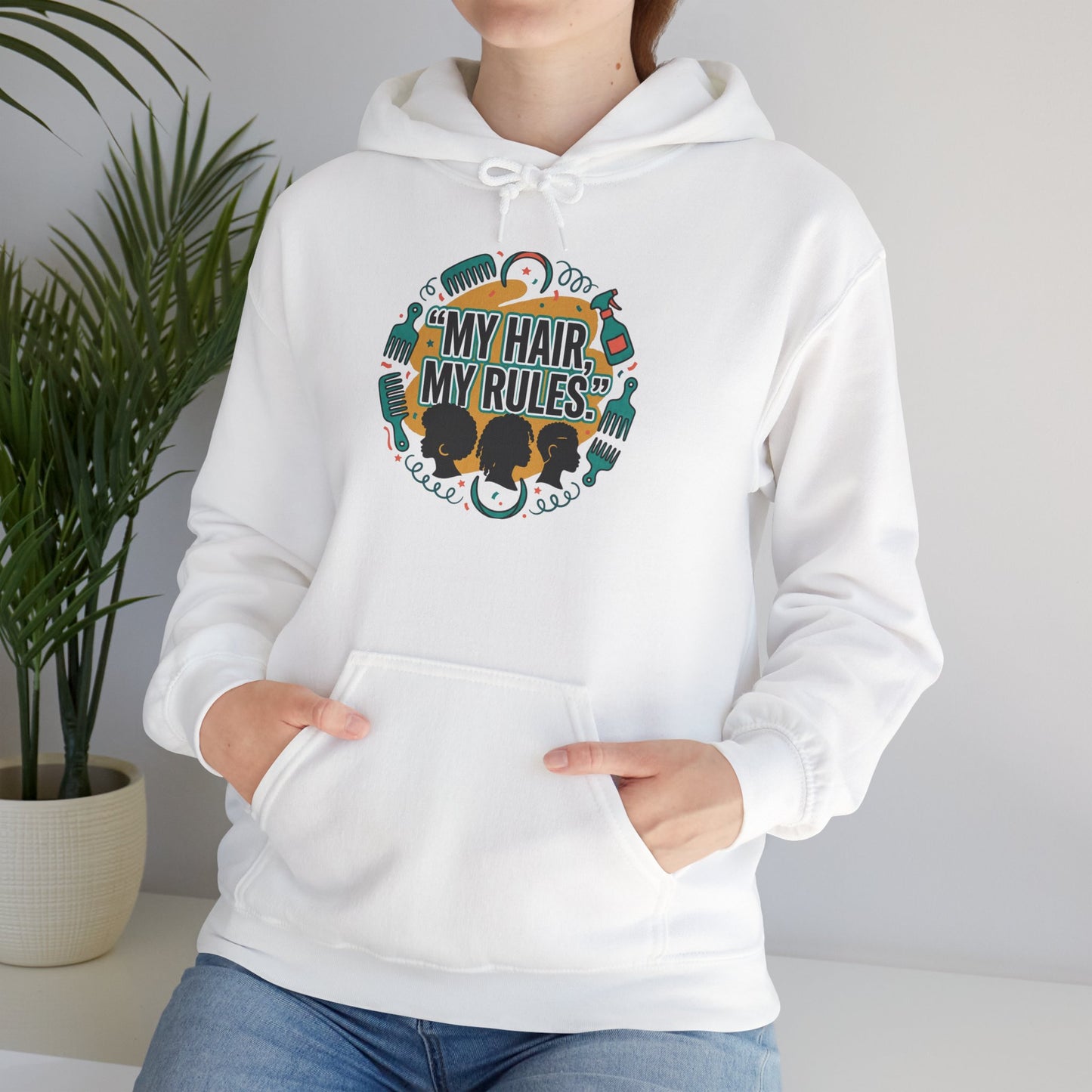 Hoodie — "My Hair, My Rules" Natural Hair Pride Graphic Hoodie