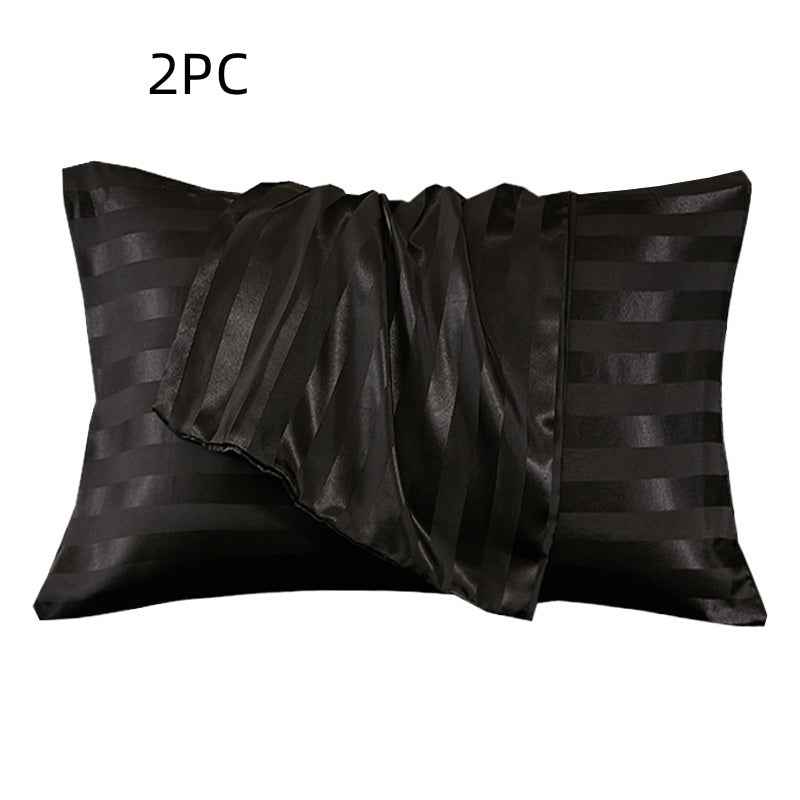 Satin Stripe Envelope Pillowcase – Soft Luxury Bedding for Women