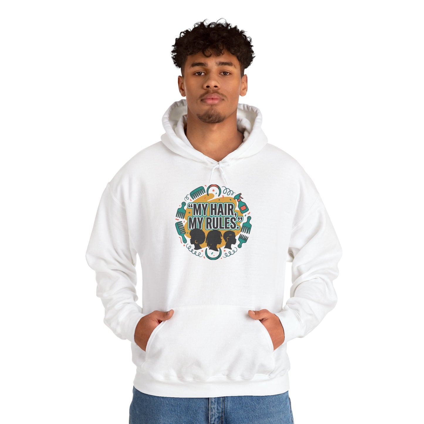 Hoodie — "My Hair, My Rules" Natural Hair Pride Graphic Hoodie