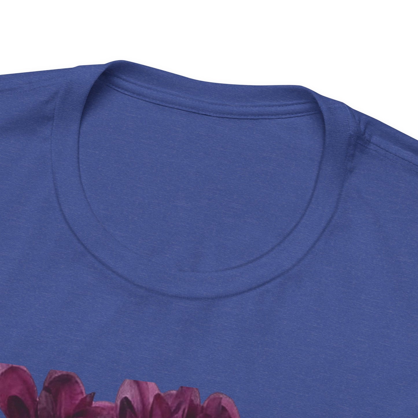 Floral Crown Fashion Tee — Glam Portrait Shirt with Purple Bloom Design