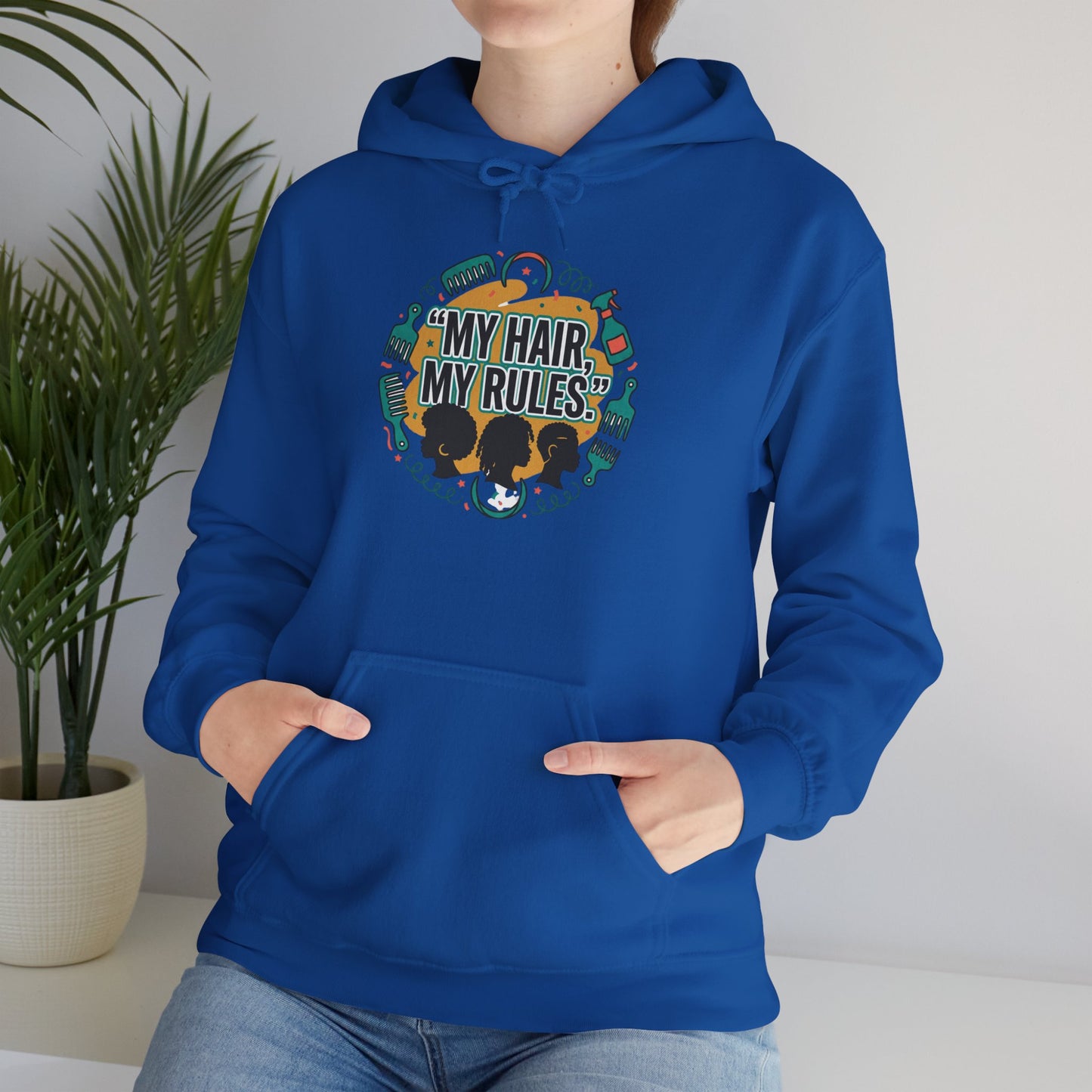 Hoodie — "My Hair, My Rules" Natural Hair Pride Graphic Hoodie