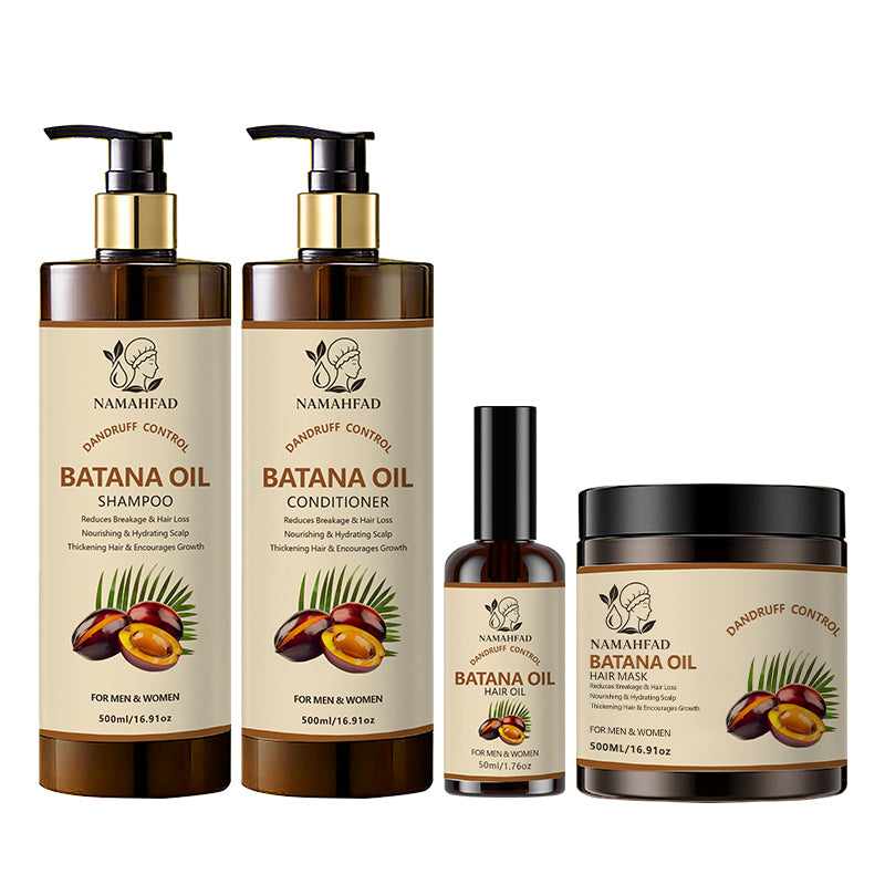 Namahfad Batana Oil Full Haircare Set – Shampoo, Conditioner, Hair Mask & Hair Oil + Satin Bonnet | Thickening, Hydrating & Anti‑Breakage | Pure Batana Oil for Hair Growth