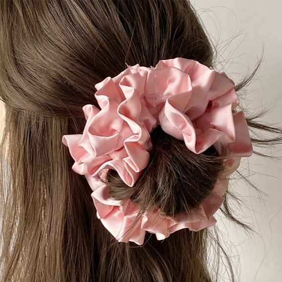Satin Pleated Hydrangea Hair Ring – Large Flower Headdress, Elegant Women’s Hair Accessory