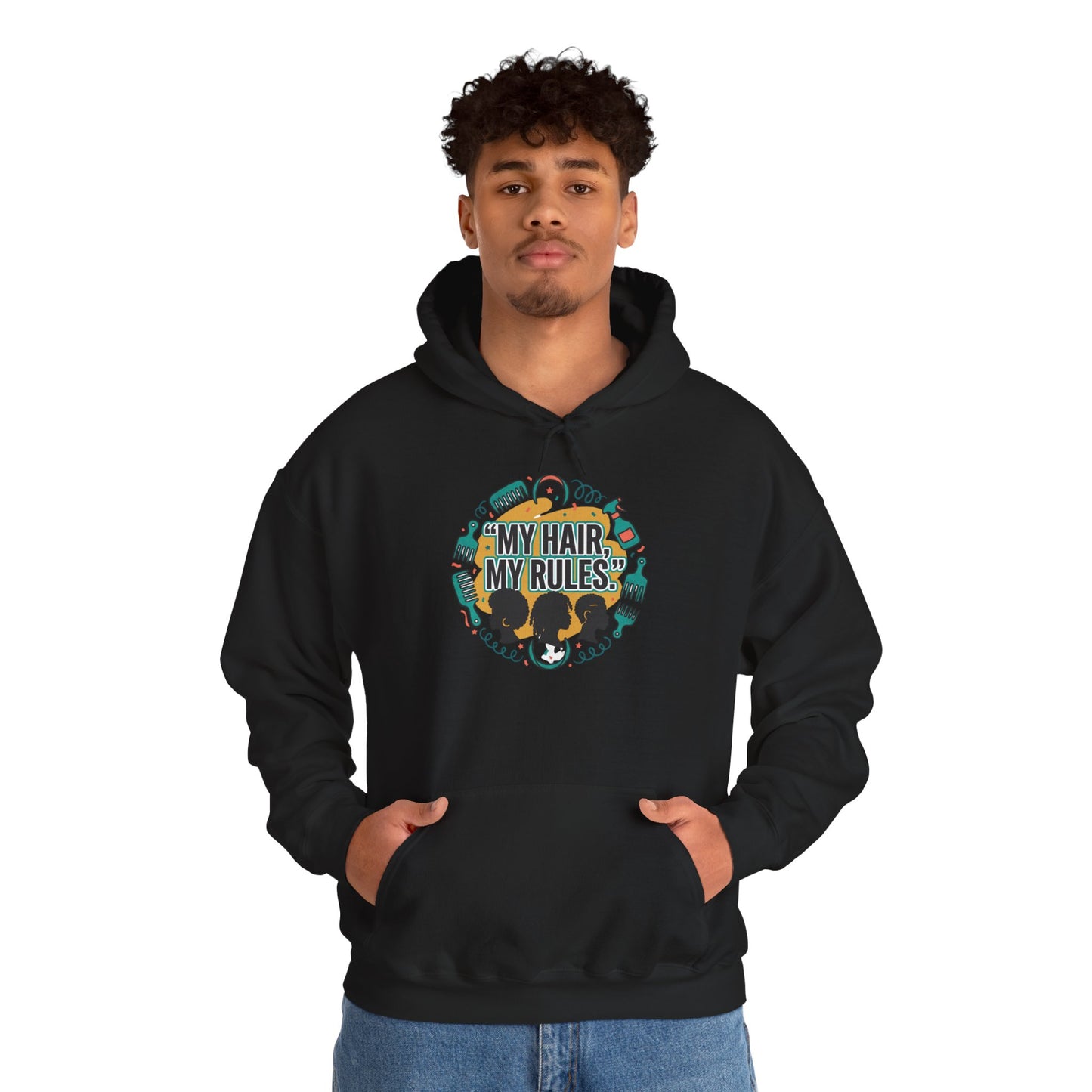 Hoodie — "My Hair, My Rules" Natural Hair Pride Graphic Hoodie