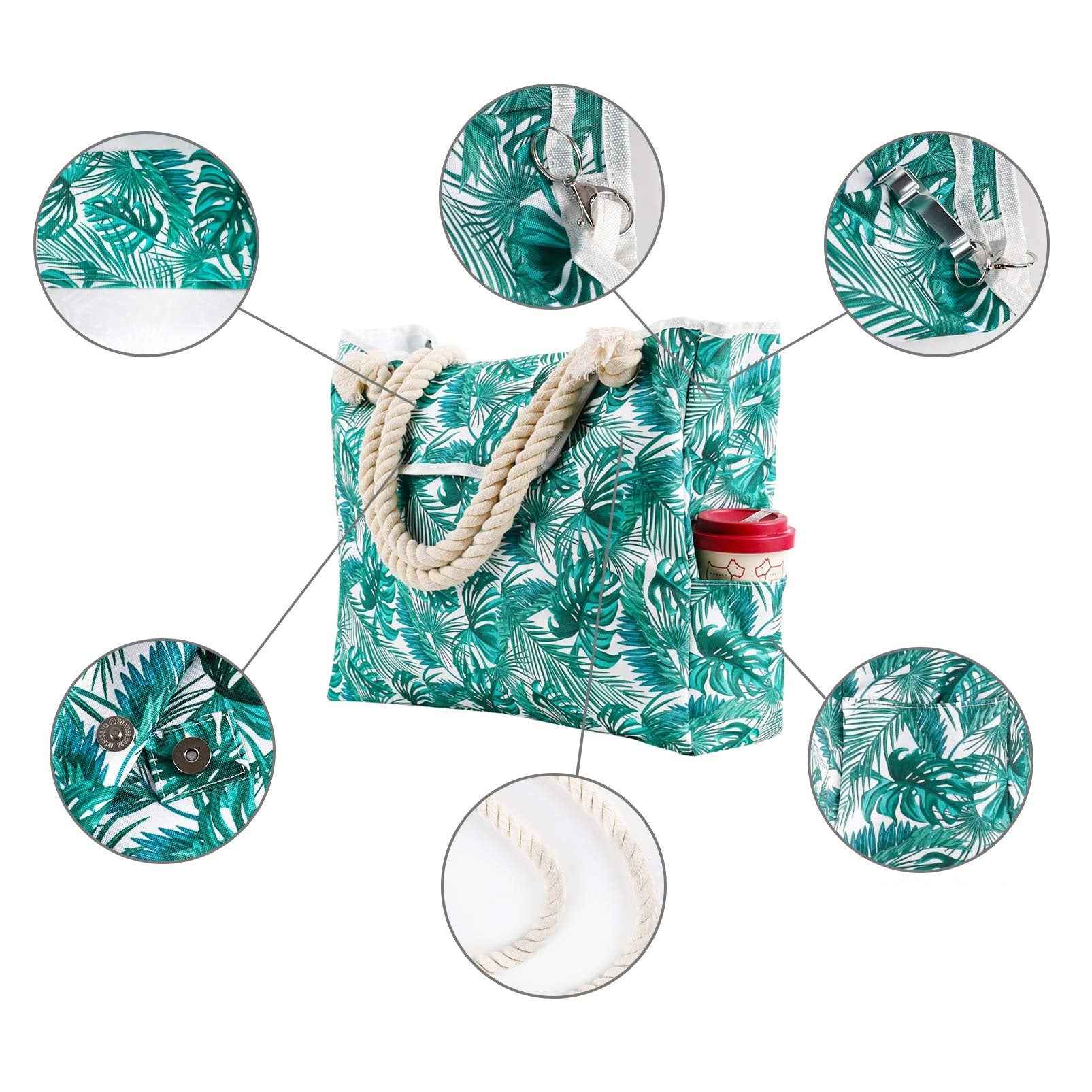 Large Capacity Crossbody Fashion Print Women's Canvas Beach Bag