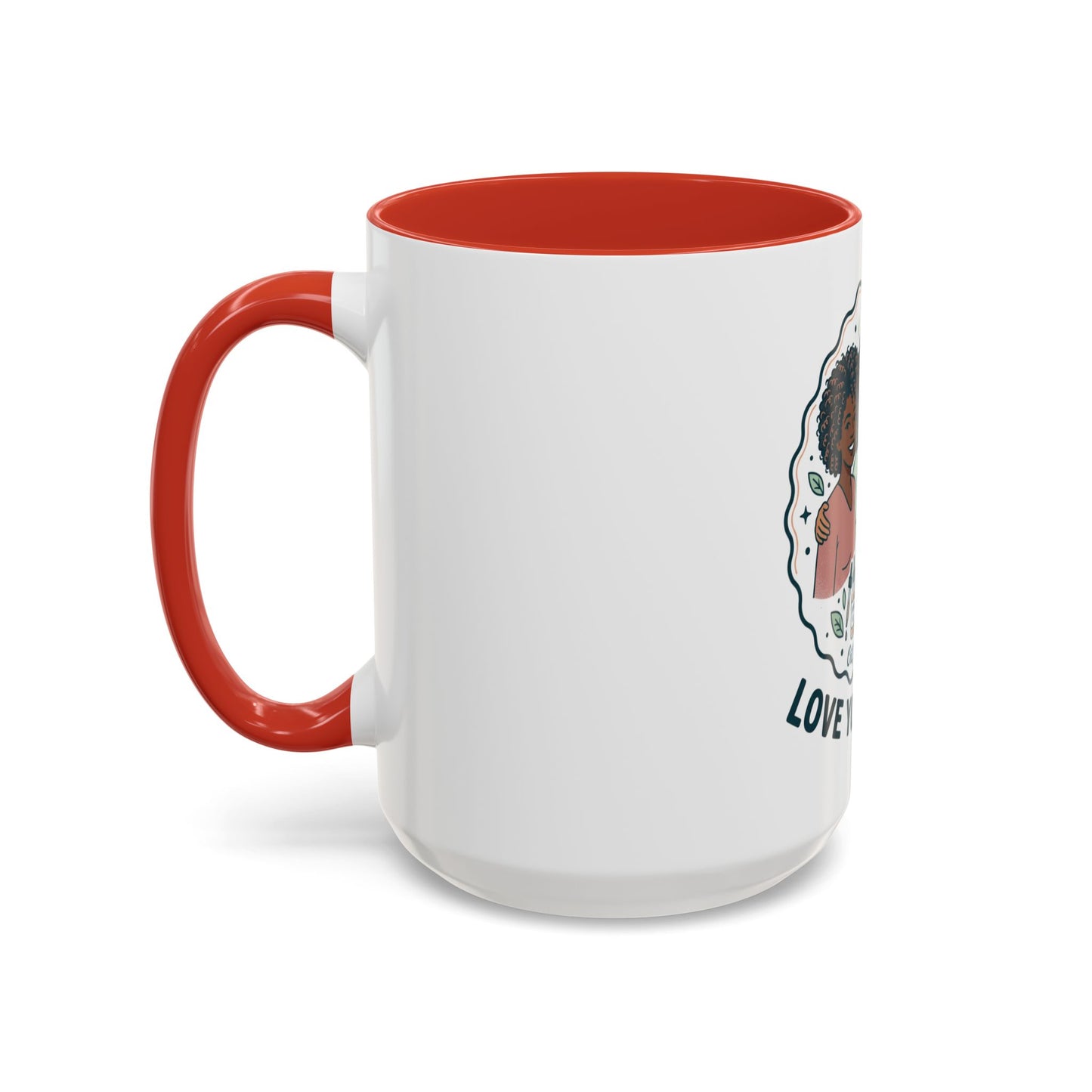 Love Your Roots Coffee Mug — Women’s Natural Hair Care Illustration (11/15oz)