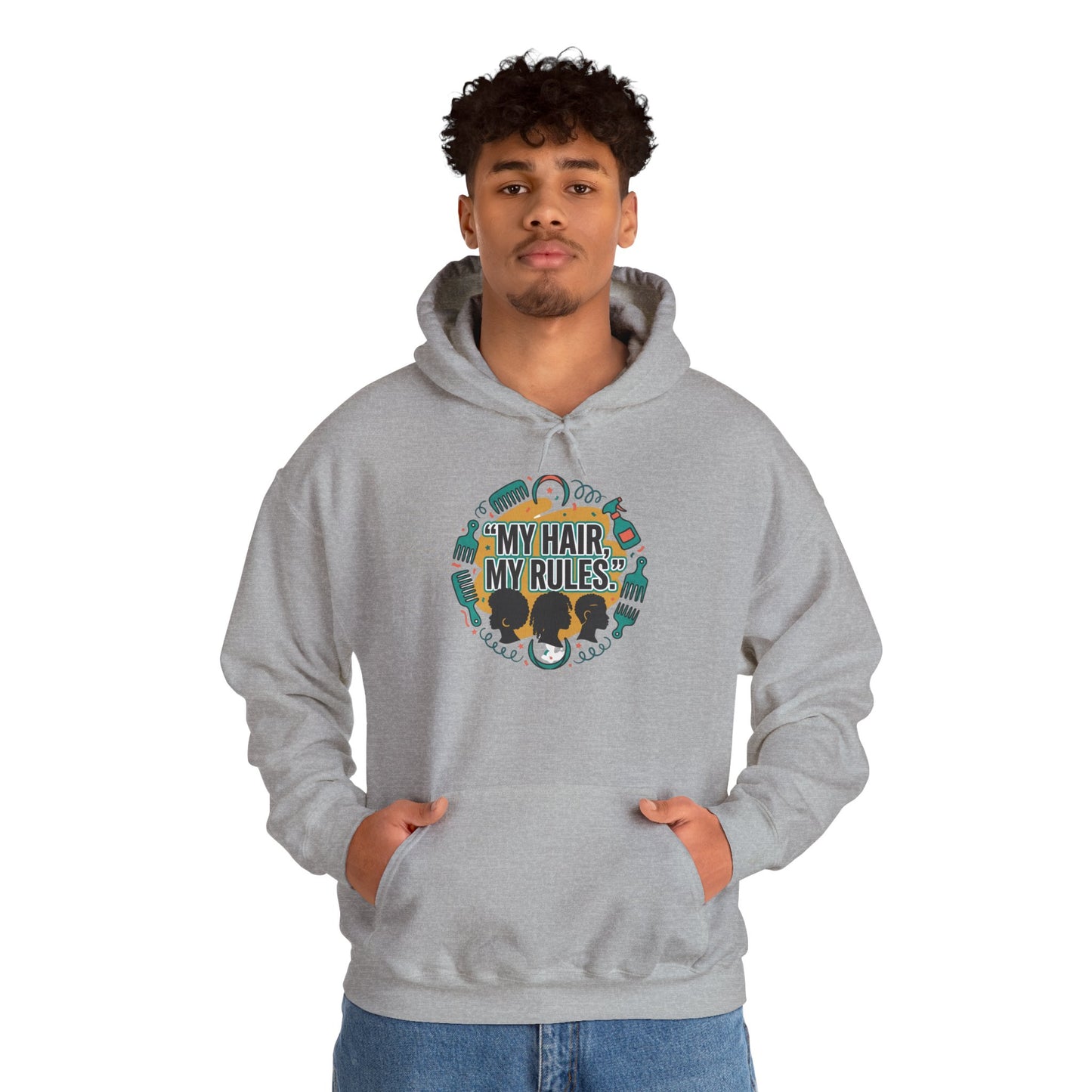 Hoodie — "My Hair, My Rules" Natural Hair Pride Graphic Hoodie