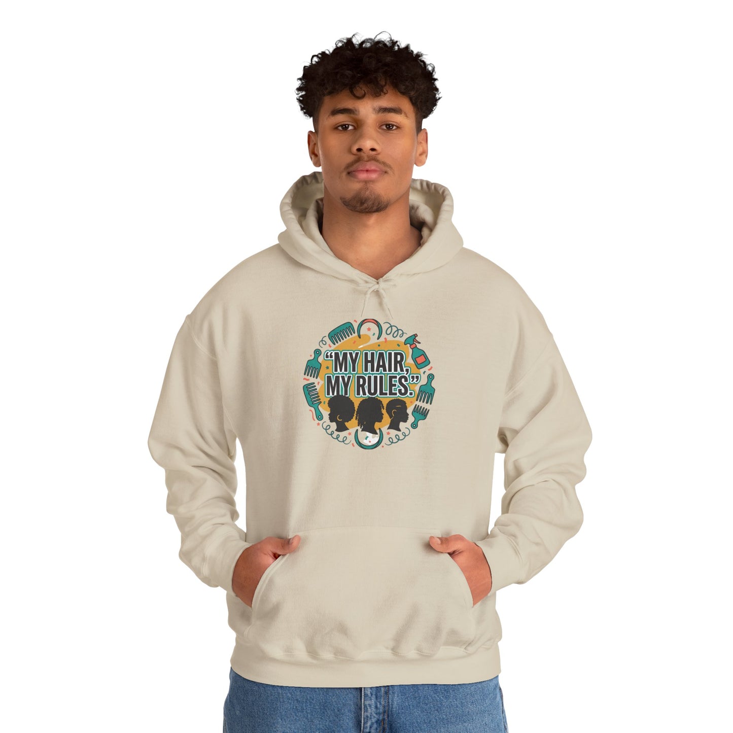 Hoodie — "My Hair, My Rules" Natural Hair Pride Graphic Hoodie