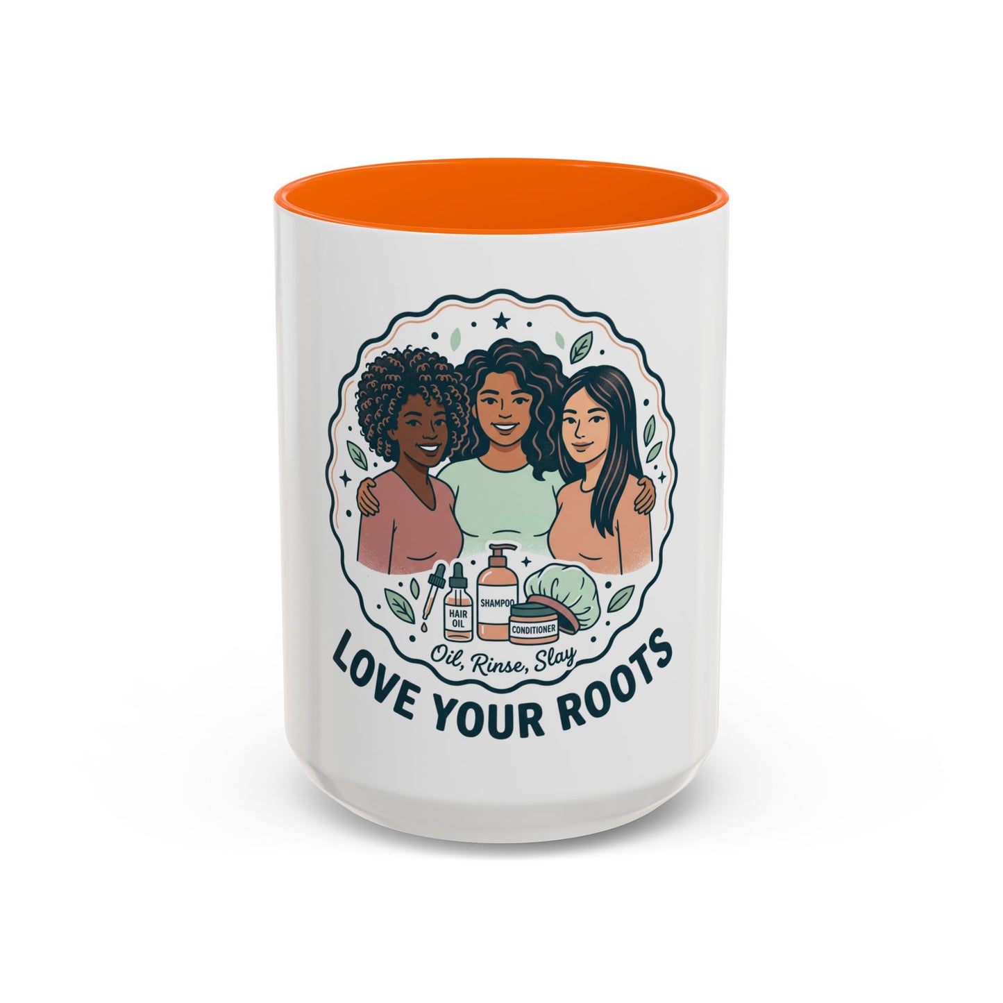 Love Your Roots Coffee Mug — Women’s Natural Hair Care Illustration (11/15oz)