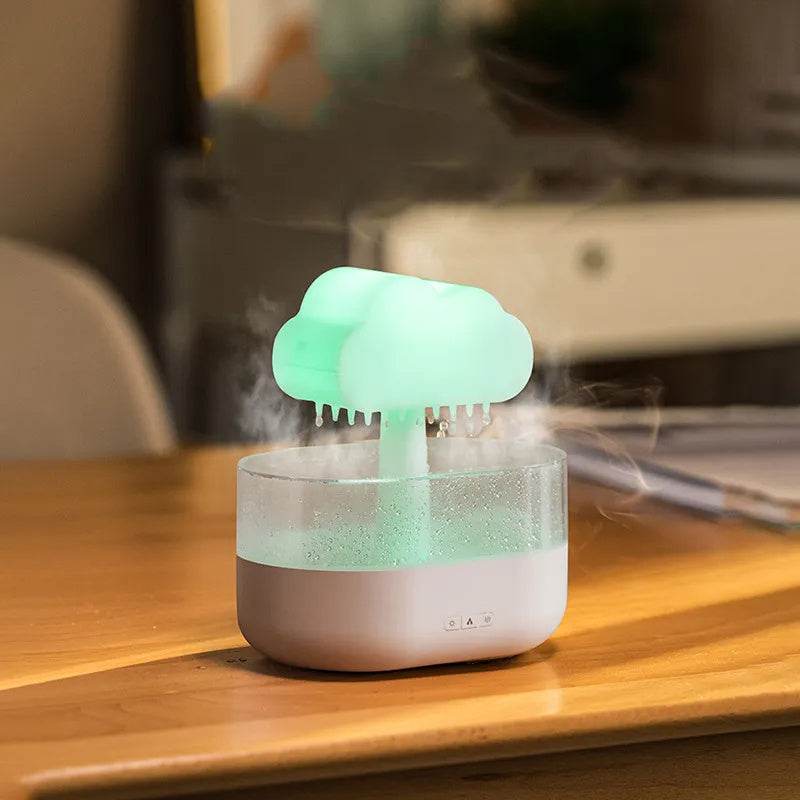 Rain Cloud Night Light Humidifier With Raining Water Drop Sound And 7 Color Led Light Essential Oil Diffuser Aromatherapy - NamafadStore